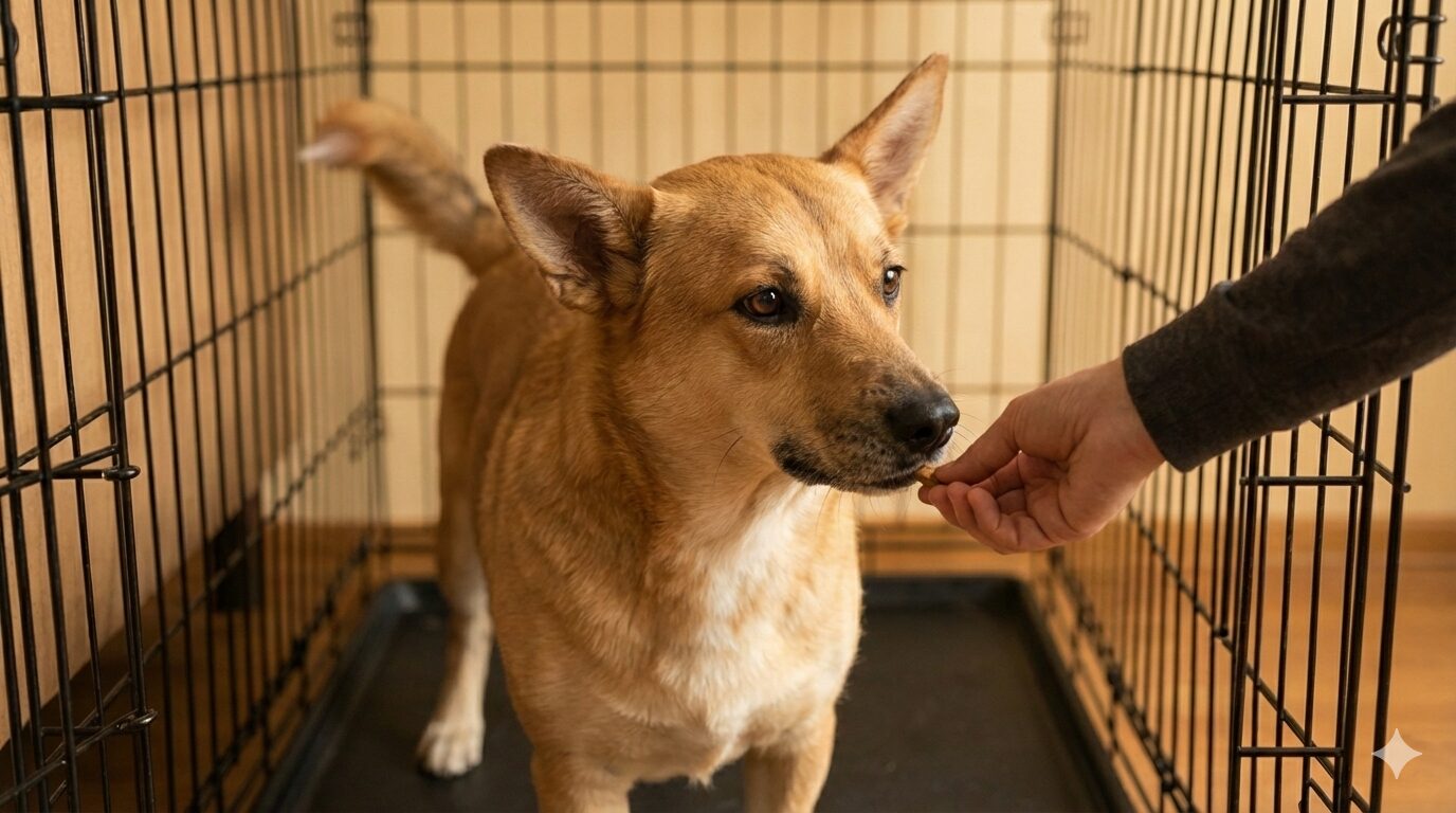 犬がケージを好きになる段階的トレーニング