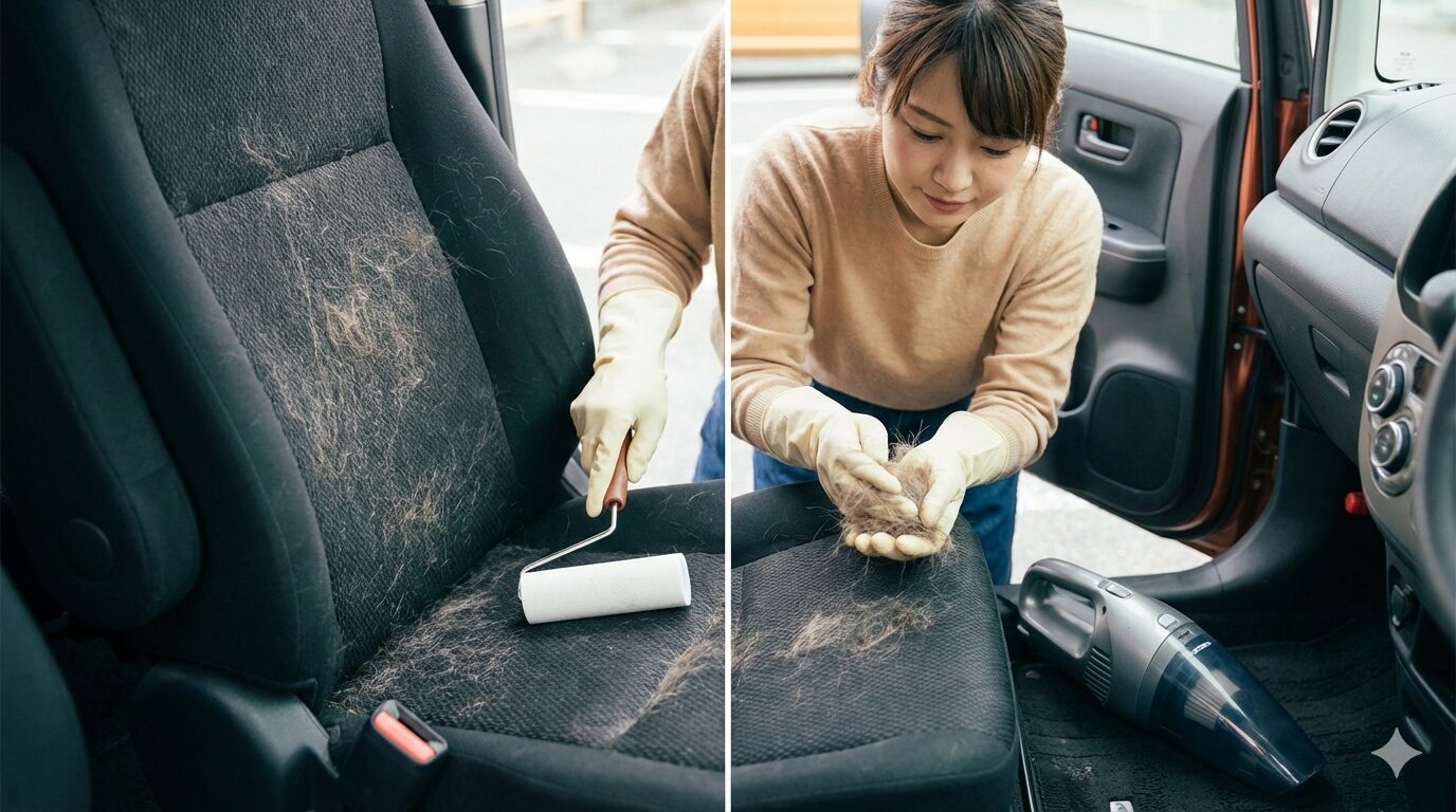 犬の毛で車が毛だらけになった時の掃除のコツ