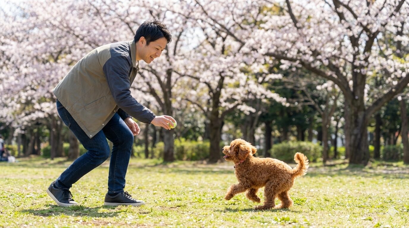 子犬にお手を教える前の準備