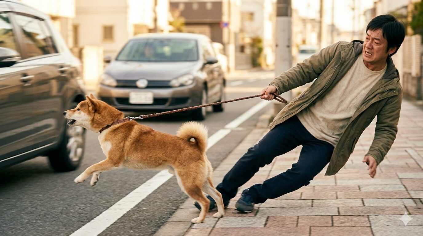散歩中に車に吠える犬の危険性