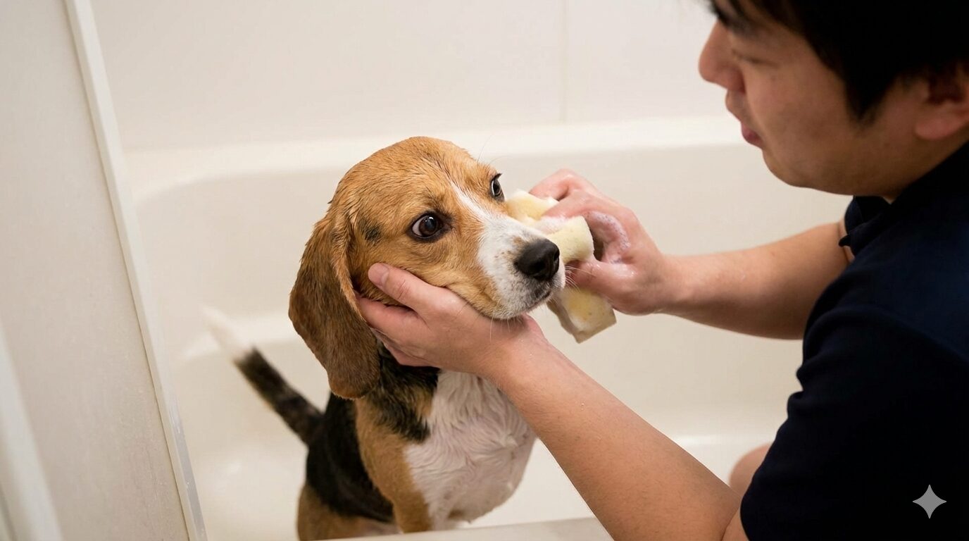 犬がシャンプーで顔を嫌がる時のNG対応