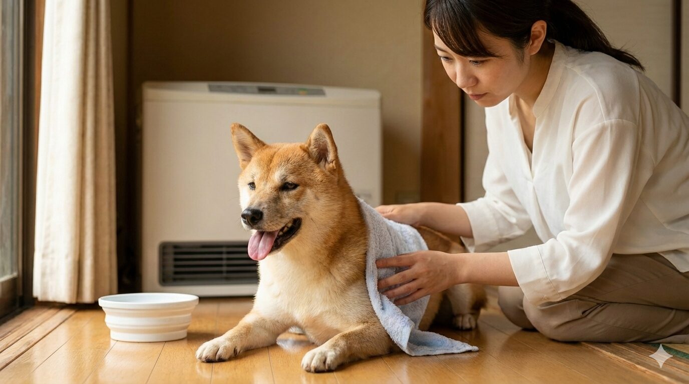 エアコンつけ忘れで犬が熱中症になった時の応急処置