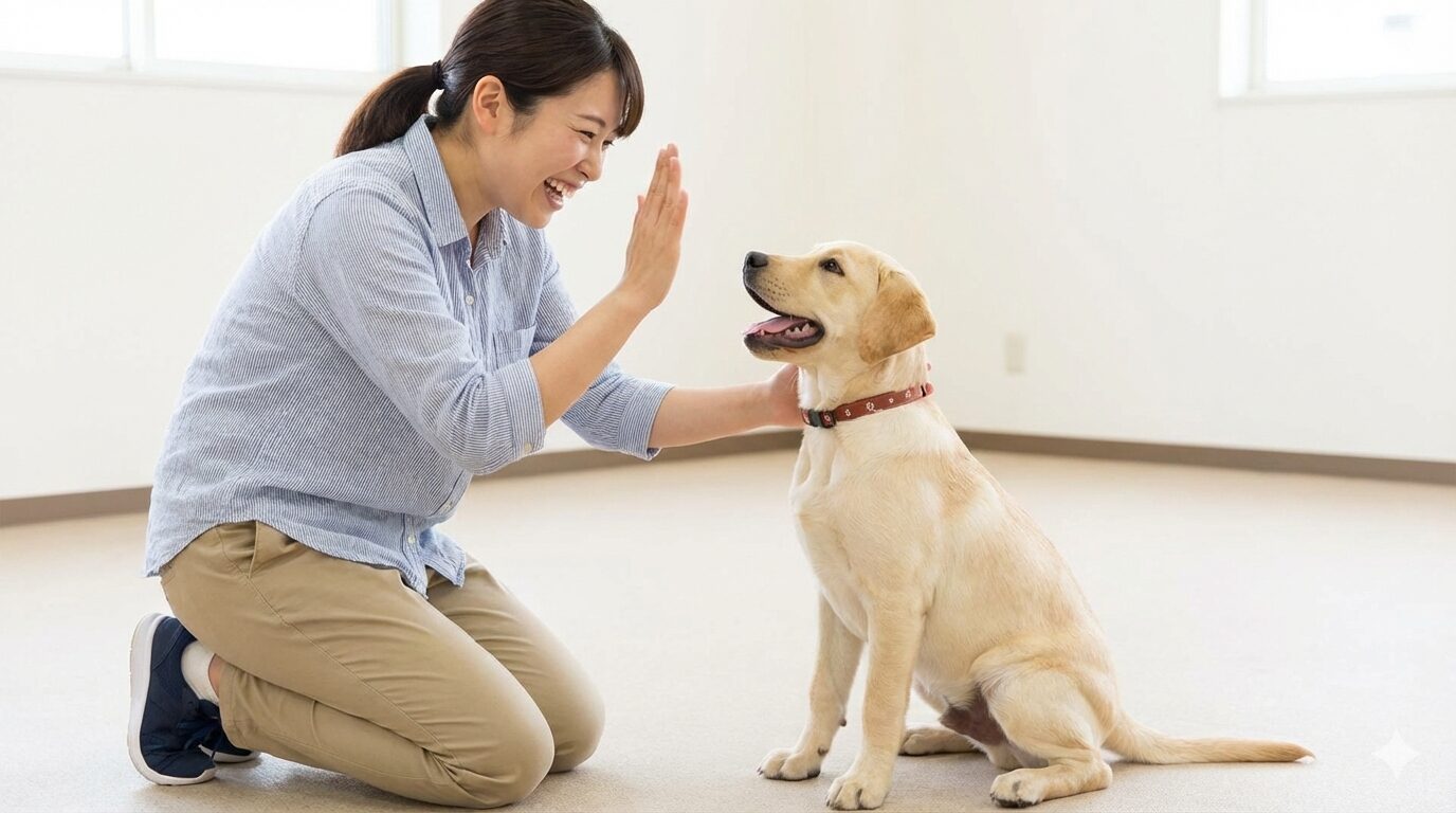 犬にハンドサインのコマンドを教える方法