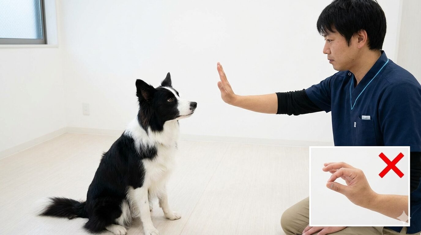 ハンドサインコマンドを教える時の注意点