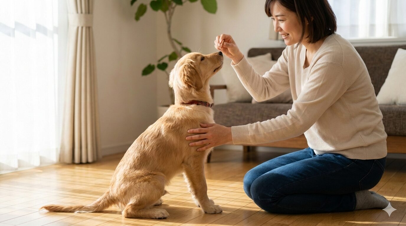 犬のおすわりの教え方・基本の流れ