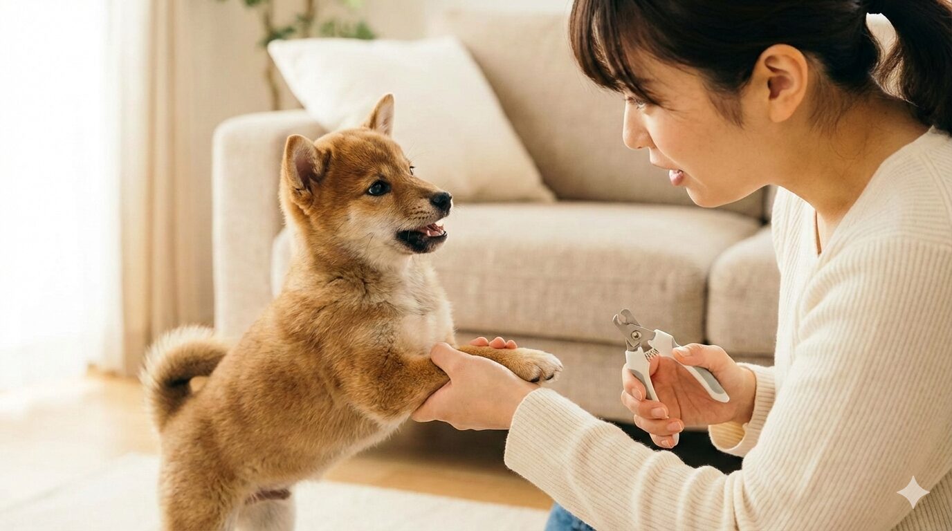 子犬が爪切りで暴れる原因とは？