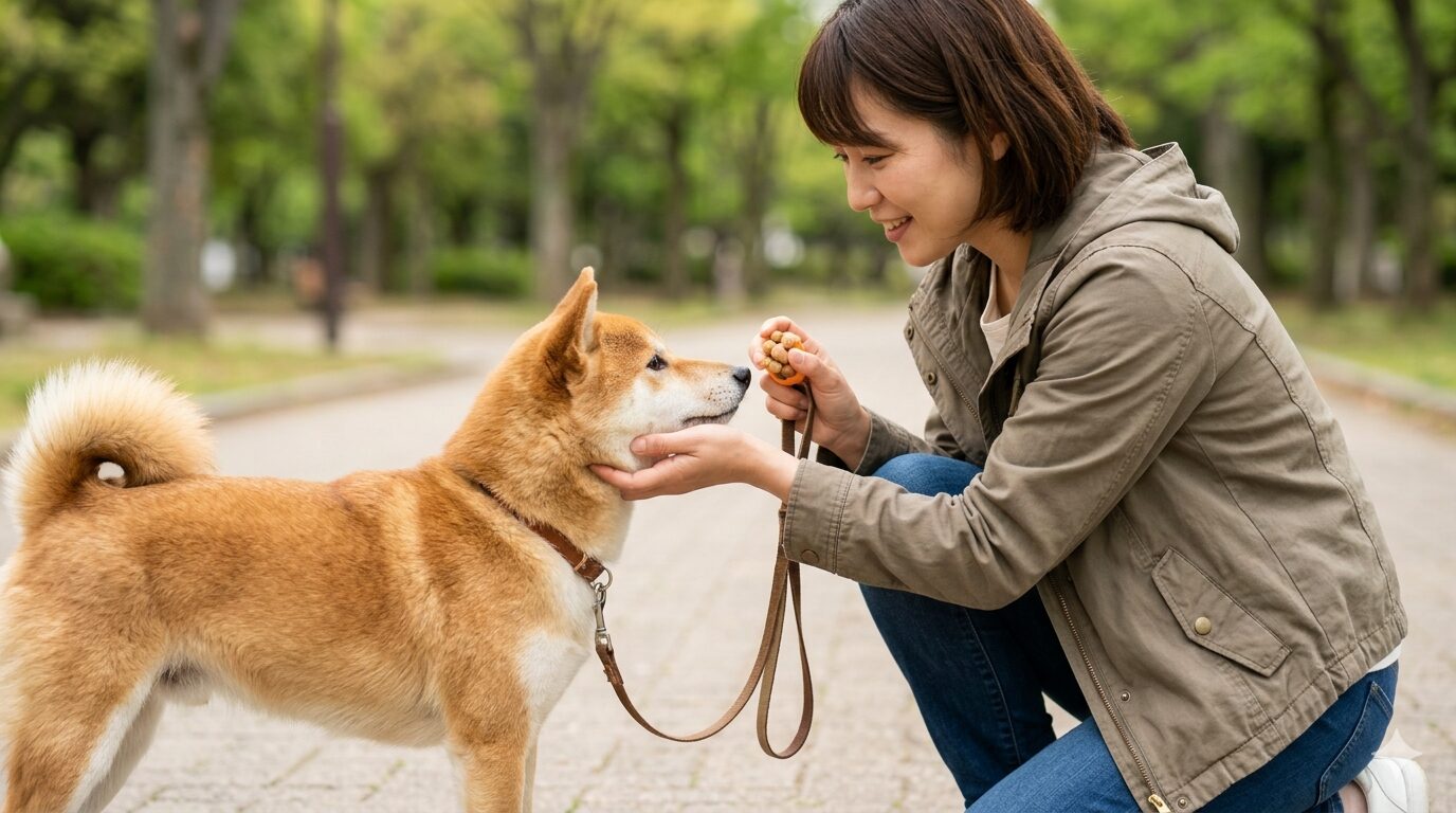 散歩中にリードを噛む犬への応急対処法