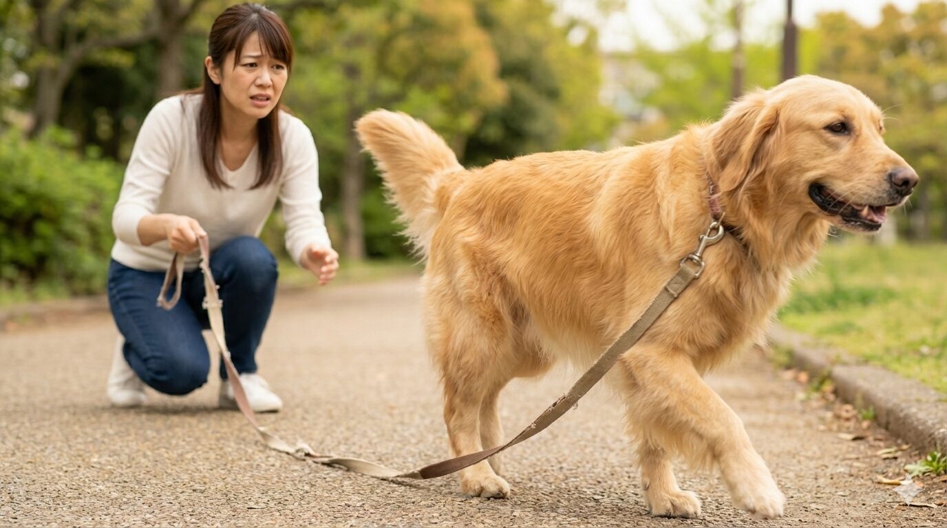犬がリードを噛む・引きちぎる行動の危険性