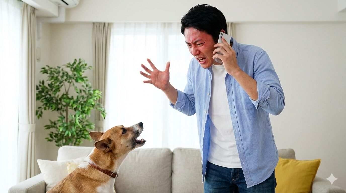 電話中に吠える犬への逆効果なNG対応